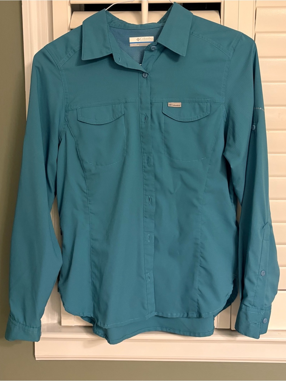 Columbia blue Long-Sleeve Button-Down Shirt